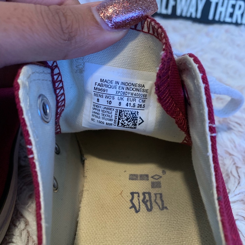 Burgundy Converse - Picture 6 of 7